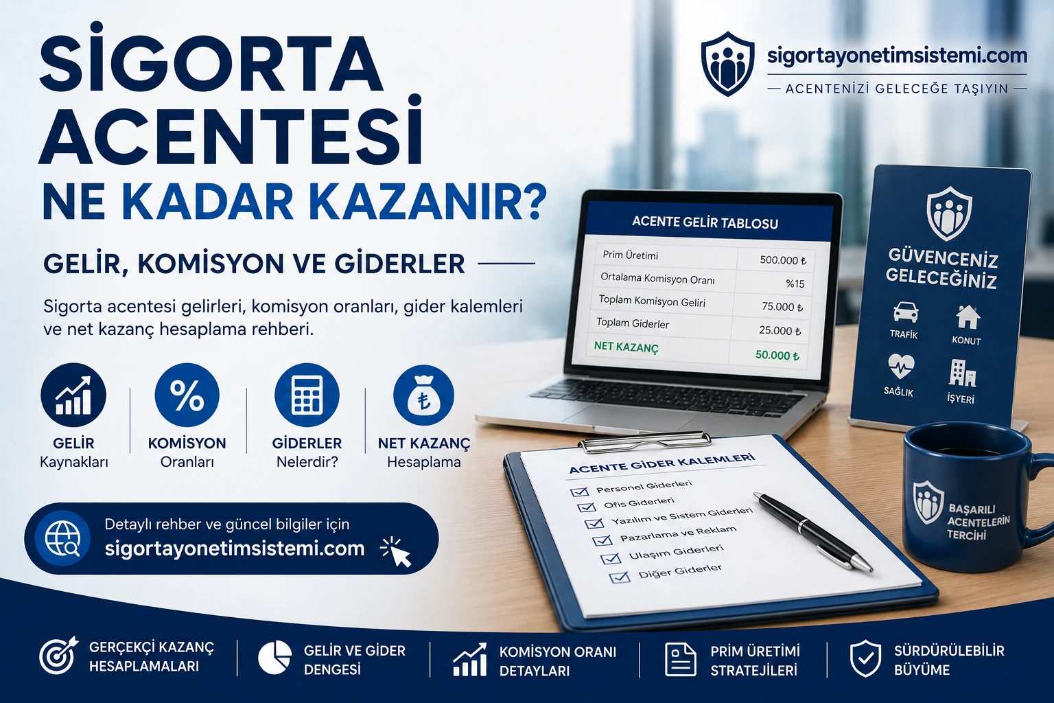 Sigorta Acentesi Ne Kadar Kazanır? Gelir, Komisyon ve Giderler